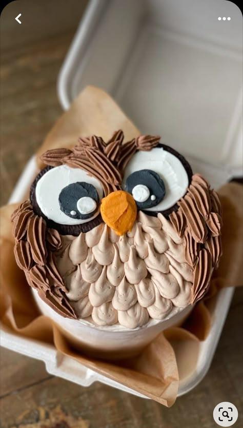 Owl Cookies Decorated, Owl Cake Birthday, Bad Cakes, Mushroom Cake, Fox Cake, Owl Cakes, Owl Cupcakes, Cake Design Inspiration, 2nd Birthday Cake