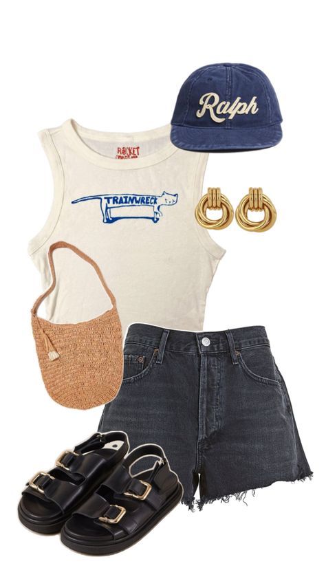 Orlando Summer Outfits, Outfit Ideas Layout Summer, Hat Outfit Ideas, Outfit Ideas Layout, Hat Outfits, Outfit Ideas 2024, Hat Outfit, Chic Outfit, Sporty Chic