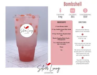 Bombshell – Silver Lining Lessons Loaded Tea Recipes Diy, Instant Tea Powder, Silver Lining Lessons, Loaded Tea Recipes, Guarana Powder, Tea Recipes Diy, Energy Tea Recipes, Loaded Teas, Boba Pearls