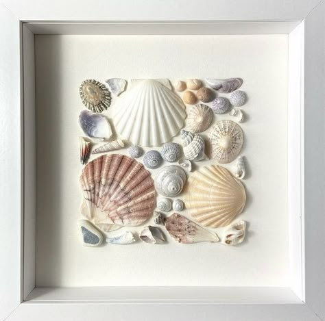 Seashell Art Diy, Art Coquillage, Seashell Projects, Shell Crafts Diy, Sea Crafts, Shell Decor, Sea Glass Crafts, Seashell Art, Beach Crafts