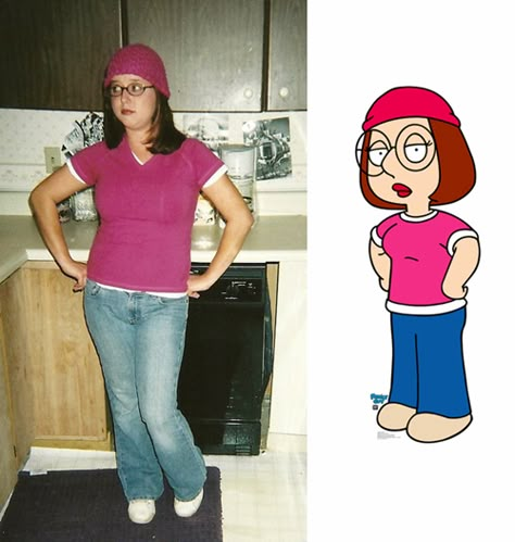 Meg Griffin is Real! Family Guy Costumes, Meg Costume, Meg Family Guy, Family Guy Videos, Carl Fredricksen, Meg Griffin, Ned Flanders, Cartoon Character Costume, Johnny Bravo