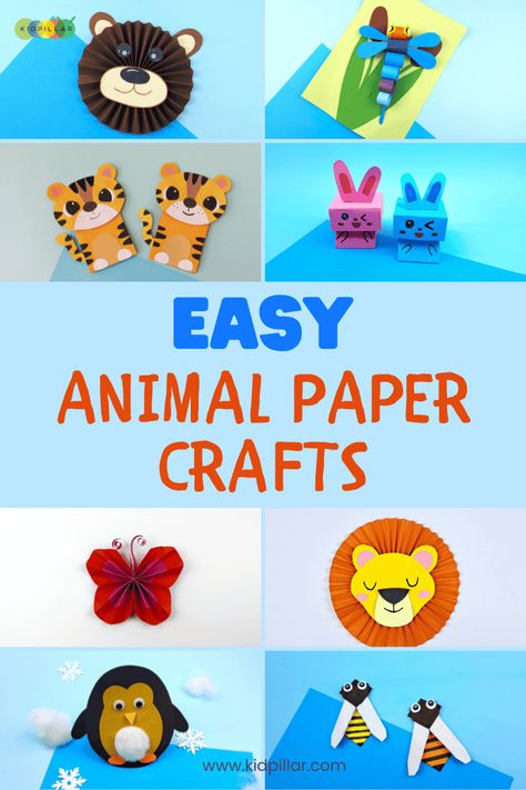 Get creative with fun animal paper crafts for kids! Easy to make, these animal crafts use simple supplies and are perfect for preschool & kindergarten. Easy Animal Crafts, Paper Crafts For Kids Easy, Paper Animal Crafts, Safari Crafts, Crafts With Paper, Koala Craft, Animal Crafts Preschool, Crafts For Kids Easy, Pig Crafts