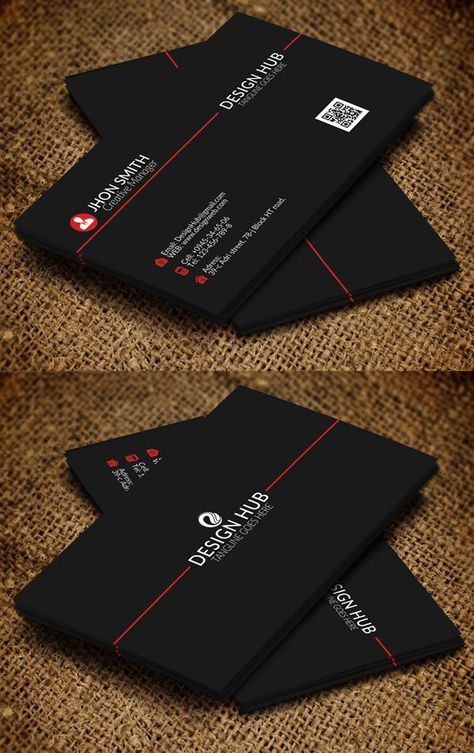 Black Business Cards, Business Card Design Black, Business Card Logo Design, Business Cards Layout, Business Fonts, Graphic Design Business Card, Name Card Design, Professional Business Card Design, Modern Business Card