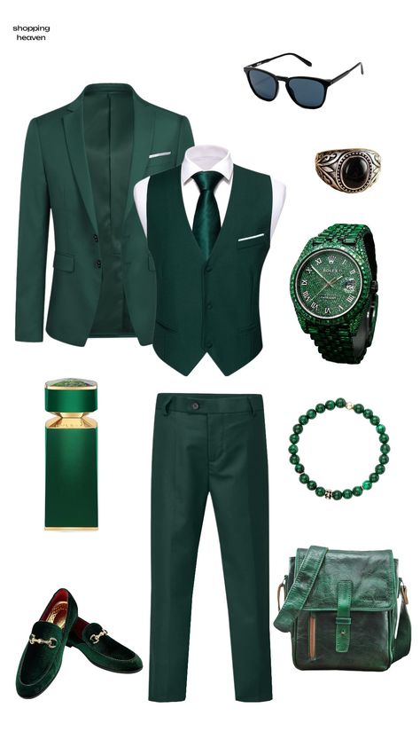 emerald green man outfit💚 #emerald #green #outfit #ideas #fashion Emerald Outfit Men, Emerald Green Suits For Men, Green Outfits Ideas, Emerald Green Outfit Ideas, Emerald Green Outfits, Emerald Green Outfit, Green Suit Men, Green Outfit Ideas, Interview Suits