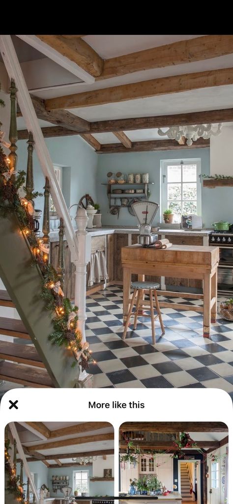 Farm Kitchen Ideas, Period Living, Country Kitchen Designs, Small Kitchen Storage, Timber Beams, Kitchen Colour Schemes, Kitchen Stand, Cottage Kitchens, White Kitchen Design