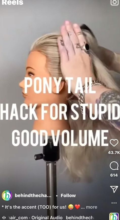 Ponytail Hack, Hair Upstyles, Peinados Fáciles Para Cabello Corto, Work Hairstyles, Hair Envy, Hair Today, Great Hair, Hair Skin, Hair Dos