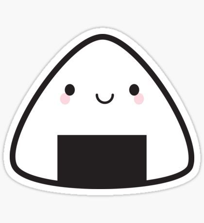 Kawaii Onigiri Rice Ball Sticker Kawaii Onigiri, Japanese Onigiri, Onigiri Rice, Nori Seaweed, Cute Easy Doodles, Rice Ball, Cute Food Drawings, Cute Kawaii Drawings, Kawaii Doodles