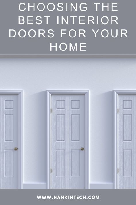 Are you thinking about replacing the doors in your home? Whether it be your interior or exterior doors, in this guide you'll find the best ways to help choose the perfect new doors for your home. 

#door #doors #frontdoor #backdoor #homeimprovement Interior Door Selection, Best Doors For Home, Hallway Doors Ideas, Interior Door Options, 3 Panel Door Interiors, Farmhouse Doors Interior, Types Of Doors Interior, Interior Door Styles Farmhouse, Hallway Door Ideas