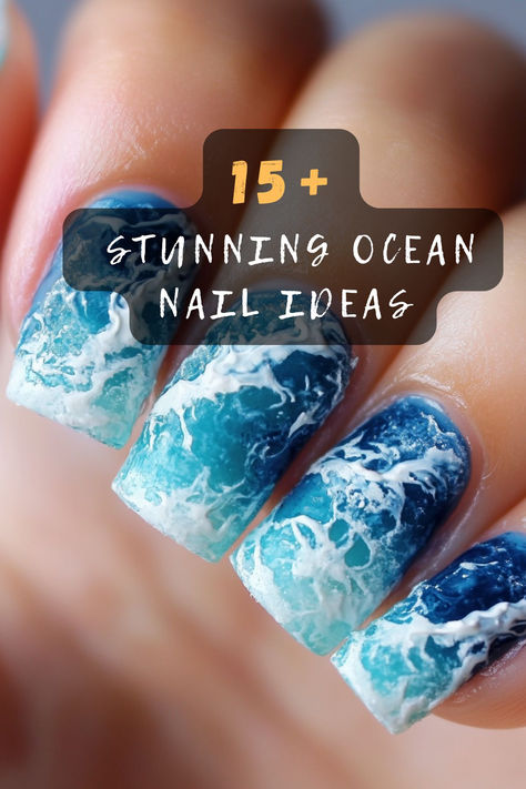 Bring the ocean to your nails with these 15 dreamy designs! Perfect for beach lovers, these looks include waves, seashells, and calming blue tones. Click to explore them all 🌊. #OceanNails #BeachStyle #NailInspo #ManicureGoals #SeaInspired #TrendyNails #StylishDesigns Beach Winter Nails, Underwater Nail Art, Caribbean Cruise Nail Ideas, Cruise Nails Bahamas, Ocean Nail Designs, Ocean Nails Sea, Ocean Themed Nails, Cruise Nail Ideas, Ocean Nail Ideas