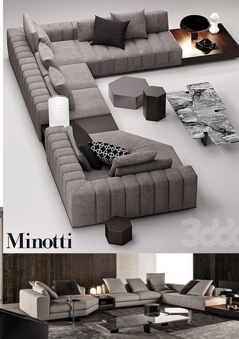 Minotti Sofa, Latest Sofa Designs, Luxury Sofa Design, Corner Sofa Design, Modern Sofa Set, Modern Sofa Living Room, Unique Sofas, Living Room Sofa Set, Grey Couches