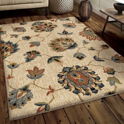 Darby Home Co Cohee Beige/Blue Area Rug Rug Size: 63" W x 90" L Orian Rugs, Plush Collection, Cheap Rugs, Diy Rug, Shag Area Rug, Silver Area Rug, Blue Area Rug, Sisal Rug, Rectangular Rugs