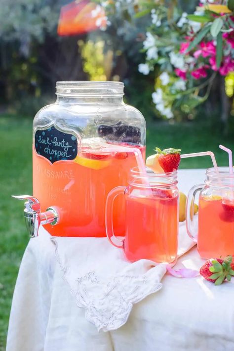 Pink Panty Dropper Punch Recipe — Sugar & Cloth Panty Dropper Drink, Funny Drink Names, Pink Panties Drink, Pink Alcoholic Drinks, Pink Panty Dropper, Boozy Lemonade, Pink Party Punches, Pink Whitney, Summer Party Drink