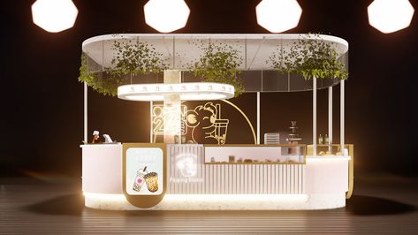 Food Kiosk Design, Hotel Minibar, Coffee Booth, Event Booth Design, Mall Kiosk, Coffee Shop Branding, Bubble Tea Shop, Food Kiosk, Booth Wedding