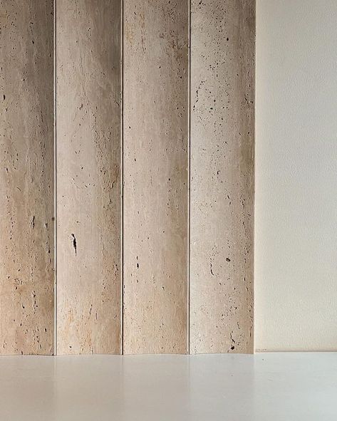 Vertiflute Wall Panel Solutions | TRAVERTINE FLUTED STONE Size: 600x100 Elevate your bathroom to a spa-like sanctuary with the grace of Fluted Travertine. Message or email... | Instagram Travertine Wall Design, Fluted Travertine, Fluted Stone, Travertine Wall, Stone Facade, Travertine Tile, The Grace, Wall Panel, Stone Tiles