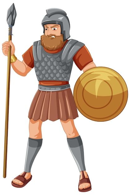 Golias, um personagem de desenho animado... | Free Vector #Freepik #freevector #religioso #fundo #arte #estilo David And Goliath Background, David And Goliath Picture, David Goliath Illustration, Old Testament, Kindergarten Worksheets, Sight Words, Bible Journaling, Kindergarten, Bible