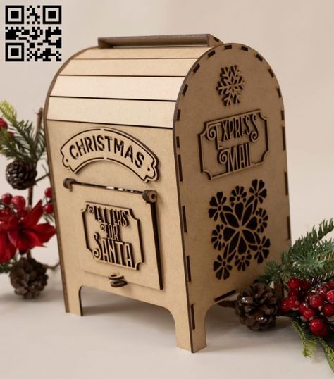 Christmas Mailbox E0018050 file cdr and dxf free vector download for laser cut – Free Download Vector Files Christmas Laser Ideas, Christmas Laser Cut Ideas, Photo Frame Tree, Santa Mailbox, Christmas Mailbox, Christmas Mail, Laser Cut Wood Crafts, Laser Engraved Ideas, Laser Ideas