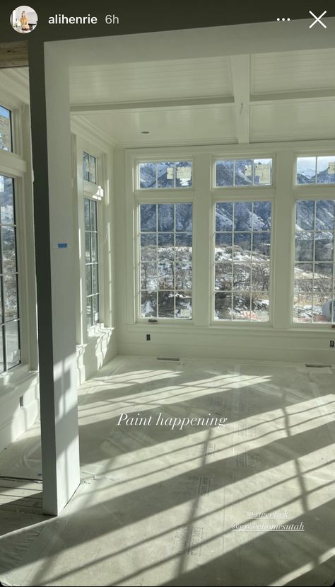 Transom Windows Dining Room, Upstairs Extension Ideas, Window With Transom Above, Full Window Wall Living Room, Windows With Transoms, Dining Room Bump Out, Vault Ceiling, Wall Of Windows, Dutch Colonial Homes