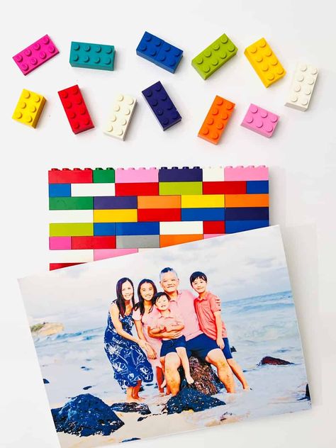 How To Make An Easy DIY Lego Puzzle How To Make A Puzzle Diy, Photo Puzzle Diy, Lego Puzzle, Lego Christmas Ornaments, Lego Ornaments, Diy Lego, Lego Christmas, Lego Diy, Adoption Party