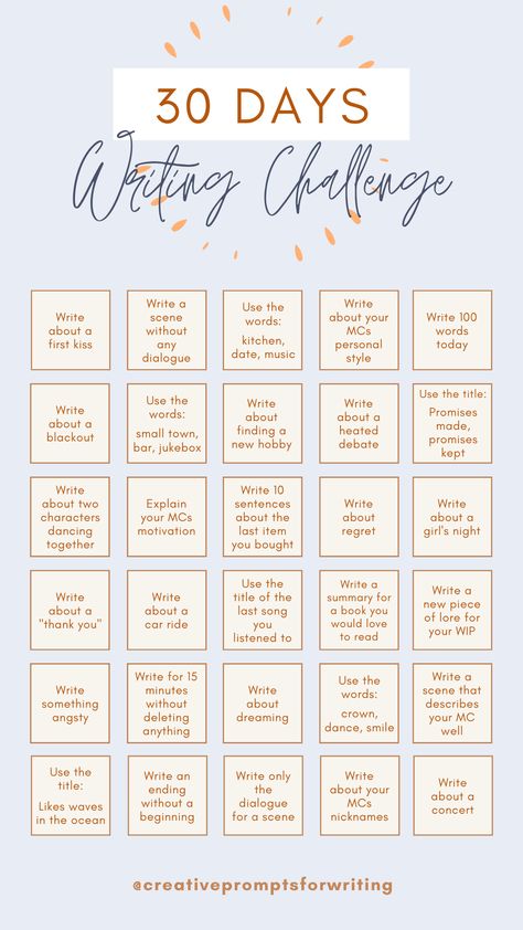 Object Writing Prompt, 30 Day Short Story Writing Challenge, Writing Prompt Bingo, Writing Prompts For Writers Challenges, Daily Creative Writing Prompts, Quick Writing Prompts, Writing Prompts For Short Stories, Writing Challenge Creative, Short Story Prompts Creative Writing