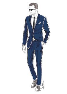 Suit illustration Man In Suit Illustration, Tie Photoshoot, Suit Sketch, Suit Illustration, Fashion Sketches Men, Suit Drawing, Man Figure, Mens Fashion Casual Shoes, Western Outfits Men