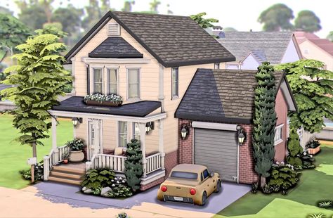 Sims 4 20x15 House Layout, Sims 4 Single Mom House, 1920 House, Sims Decor, Bloxburg Houses, Sims Builds, Sims 4 House Building, Sims Ideas, Sims Building