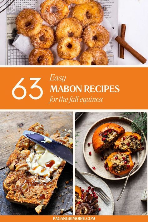 Welcome fall with a collection of Mabon recipes that will make your harvest celebration special. Discover new favorites among these comforting and seasonal dishes, from spiced apple pie to roasted root vegetables. #MabonFeast #HarvestRecipes Mabon Recipes Sides, Mabon Baking Recipes, Witchy Thanksgiving Recipes, Pagan Sabbat Recipes, Mabon Stew Recipes, Fall Equinox Celebration Food, Autumn Equinox Celebration Food, Mabon Recipes Desserts, Mabon Food Ideas