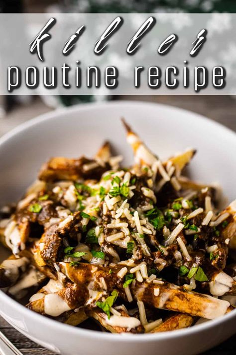 Poutine Gravy Recipe, Fries And Cheese, Poutine Fries, Gravy Fries, Dirty Fries, Poutine Recipe, Dude Food, Oven Fries, Beef Dip