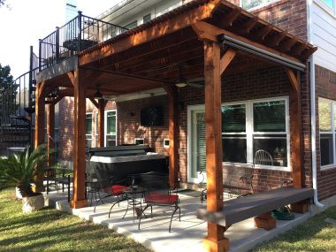 Steiner Ranch Second Story Deck and Pergola Combo with Spiral Staircase 2nd Story Deck, Patio Trellis, Wisteria Pergola, Patio Images, Second Story Deck, White Pergola, Indian Lake, Covered Patios, Dream Deck