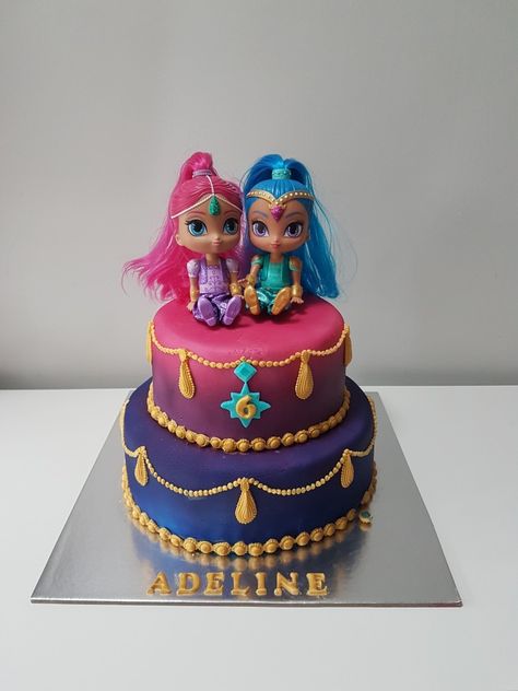 Shimmer And Shine Birthday Cake, Fairytale Cake, Shimmer And Shine Cake, Shimmer And Shine Birthday, Princess Birthday Cake, Rosé Birthday, Chocolate Cake Decoration, Pony Birthday, Shimmer Shine