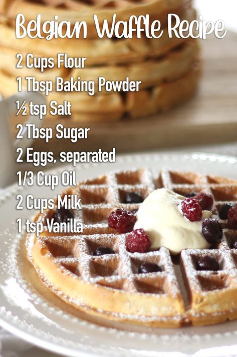 Belgian Waffle Recipe, Best Waffle Recipe, Make Waffles, Belgian Waffles Recipe, Easy Waffle Recipe, Hosting A Brunch, Waffle Maker Recipes, Waffles Easy, Homemade Waffles