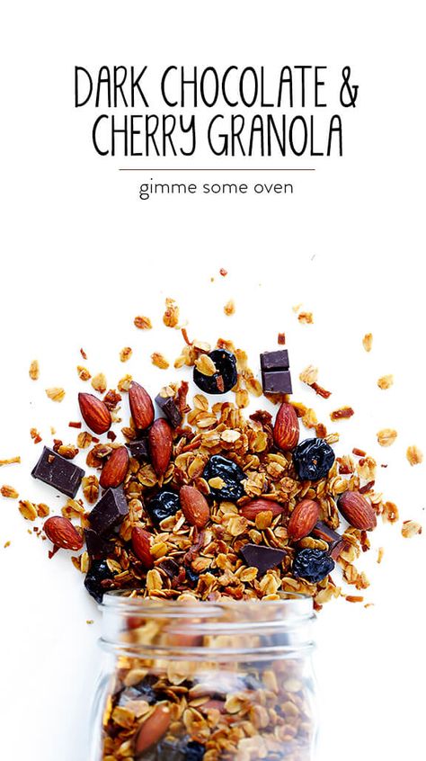 Granola Photography, Granola Ideas, Granola Brands, Cherry Granola, Gimme Some Oven, Granola Recipes, Homemade Granola, Chocolate Cherry, Granola Bars