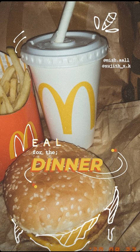 #burger#foodstory#storyidea #instagramstory#dinner#creative #mcdonalds#aesthetic Flash Aesthetic, Mcdonalds Aesthetic, Mcdonald's Aesthetic, Night Cravings, Late Night Cravings, Food Captions, Aesthetic Captions, Eating At Night, Doodle On Photo