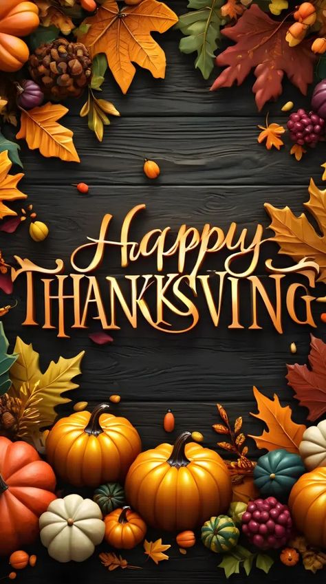 Happy Thanksgiving wallpaper by Tammy6274 - Download on ZEDGE™ | 10ea Romantic Beach House, Black Wood Background, Pumpkins Wallpaper, Happy Thanksgiving Wallpaper, Holiday Iphone Wallpaper, Beach House Tour, Pumpkin Wallpaper, Wallpaper Maker, Thanksgiving Signs