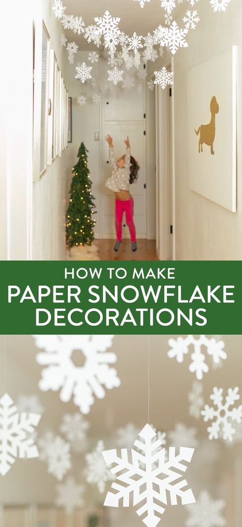 Christmas Class Decorations Diy, Christmas Decoration Classrooms, Paper Snowflake Decorating Ideas, Kids Xmas Decorations, Winter Decor For School, Diy Kid Christmas Decorations, Christmas Decorations Diy Classroom, Fun Christmas Decorations For Kids, Diy Snowflakes For Kids