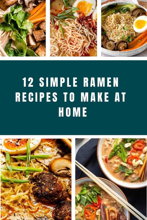 Looking to up your ramen game? Try making your own homemade ramen noodles with these simple and delicious recipes. From hearty broths to savory toppings, you can customize your bowl of homemade ramen soup just the way you like it. Check out these easy homemade ramen recipes and say goodbye to store-bought instant noodles. With a little effort, you can create flavorful and authentic dishes with homemade ramen noodle recipes that will impress your family and friends. Easy Chicken Ramen Recipes, Diy Ramen Bowls, Easy Beef Ramen Recipes, How To Make Good Ramen Noodles With Egg, Instant Ramen Noodle Recipes, How To Make Ramen Noodles Better Easy, Camping Ramen Recipes, Ramen Authentic, Homemade Ramen Soup