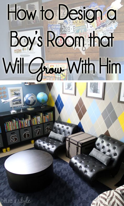 Fantastic tips for decorating a bedroom for a little boy that will grow with him from the toddler years all the way through the teen years. Decorating A Bedroom, Big Boy Bedrooms, Teen Boy Room, Boys Rooms, Teen Boy Bedroom, Toddler Bedrooms, Boy Bedroom, Big Boy Room, Happy Home