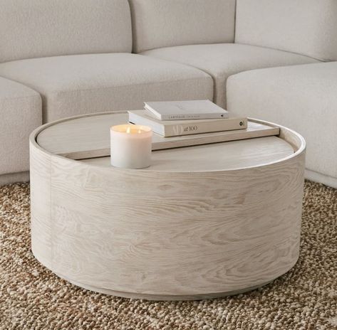 Best Round Coffee Table: West Elm Volume Round Storage Coffee Table Drum Storage Coffee Table, White Oak Coffee Table Modern, West Elm Drum Coffee Table, White Storage Coffee Table, Solid White Coffee Table, West Elm Winter Wood, Round White Oak Coffee Table, Affordable Modern Coffee Tables, All Modern Coffee Table