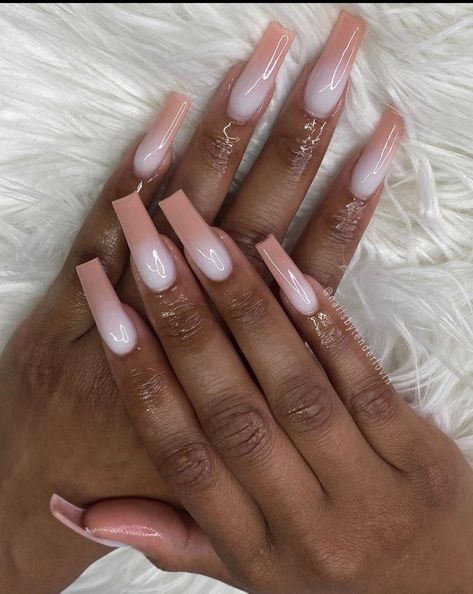 Melanin Nails, Neutral Nails Acrylic, Ballerina Acrylic Nails, Cute Nail Colors, Acrylic Pink, Gel Toe Nails, Beauty Hacks Nails, Eye Nails, Ombre Acrylic Nails