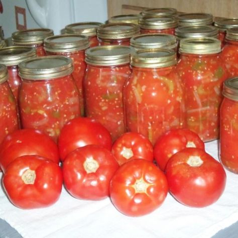 I have been making these for 25 years or better & you can either just eat them straight from the fridge or use in chili or other dishes. I use them in chili, Italian soup, goulash, eat as a cold veggie at meals when we don't have fresh ones.  You could buy them in the stores  but I never could find a recipe to can them myself so I just made one up. I looked on a can of them to see what all was in them & looked up a recipe for canning whole tomatoes & married the two together & this is what I ... Canned Stewed Tomato Recipes, Stewed Tomatoes Recipe, Stewed Tomato Recipes, Canning Stewed Tomatoes, Canned Stewed Tomatoes, Easter Side Dishes Recipes, Healthy Chili, Canning Whole Tomatoes, Canning Ideas