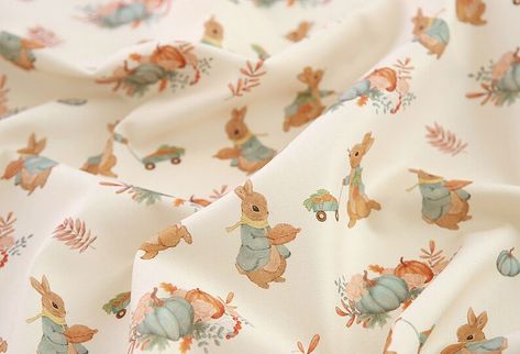 Peter Rabbit Farm Organic Cotton by the Yard Made in Korea - Etsy New Zealand Beatrix Potter Fabric, Rabbit Farm, Digital Print Fabric, Beatrix Potter, Peter Rabbit, Organic Cotton Fabric, Cool Fabric, Fabric Collection, Decor Project