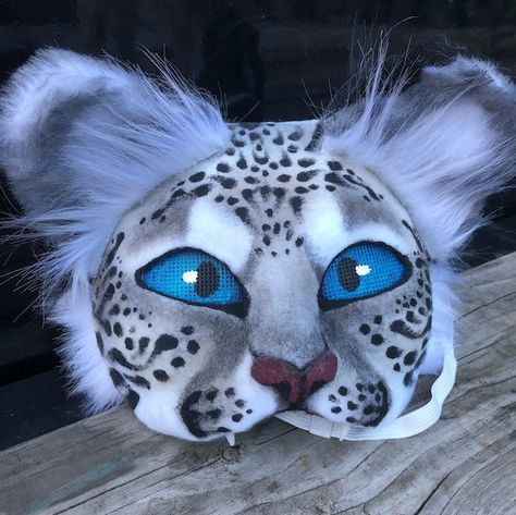 SolarFlames - Etsy Snow Leopard Therian, Therian Gear, Wolf Therian, Mask Inspiration, Felt Animal Masks, Therian Masks, Backyard Birds Feeders, Therian Stuff, Therian Mask