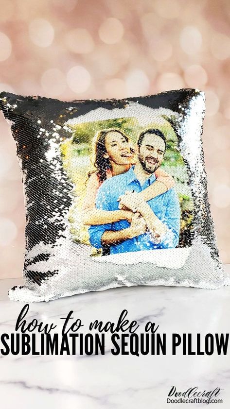 How to Make a Reverse Sequin Pillow with HTVRONT Auto Heat Press! See how easy it is to make a reversible sequin pillow using sublimation printing and the HTVRONT Auto Heat Press! I love personalized gifts, so sublimation is my current favorite. Bff Christmas Gifts, Bff Christmas, Sequin Cushion, Mermaid Pillow, Multicolor Sequins, Sequin Pillow, Custom Pillow Cases, Photo Pillows, Personalized Pillows