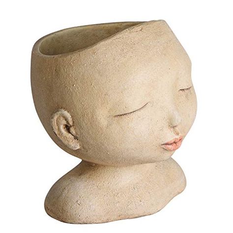 ART & ARTIFACT Head of a Lady Indoor/Outdoor Planter - Handpainted Zen Buddha Face of Resin - Plants Look Like Hair, ... Artifact Art, New Hair Do, Resin Planters, Buddha Face, Buddha Zen, Face Planters, Indoor Outdoor Planter, Head Planters, Outdoor Planter