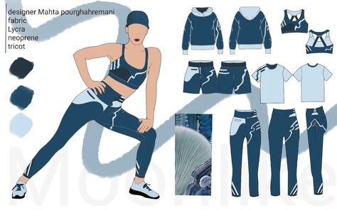 #fashiondesigner #Moonlike #sportwear #sport #fashiondesigner #illustration #طراحی_لباس #disegnodelgiorno #modafashion Sporty Outfits Drawing, Designer Sketchbook, Adaptive Fashion, Outfits Drawing, Template Book, Technical Drawings, Tech Pack, Fashion Portfolio, Gym Clothes