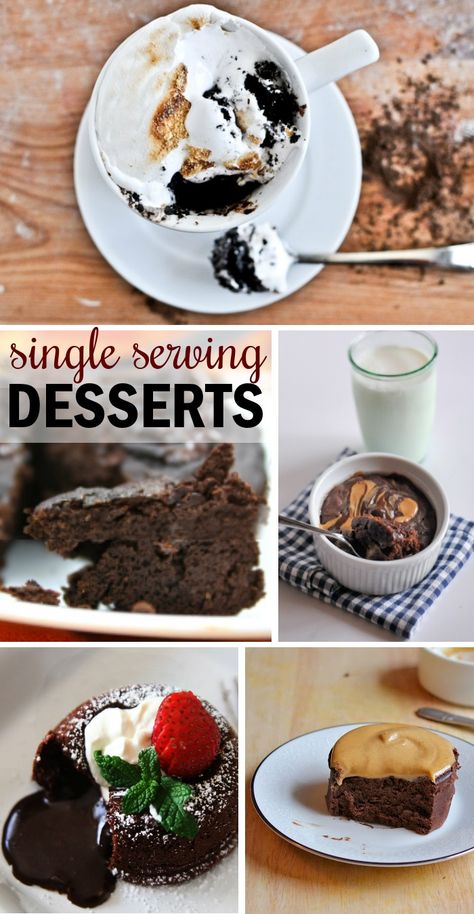 Baking For One Person Desserts, Desserts For 1 Person, Individual Desserts For One, Dessert For 1 Person, One Portion Dessert, Quick One Person Dessert, One Person Desserts Single Serve, Easy One Serving Desserts, Chocolate Dessert For One