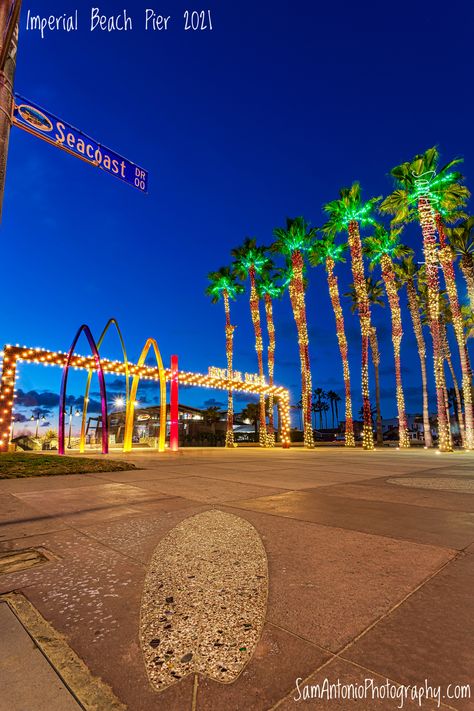 https://flic.kr/p/2mTnyQt | The Imperial Beach Pier decorated with Christmas lights at night | Merry Christmas from the Imperial Beach Pier! Taken 12/12/2021. Purchase my fine art prints: SamAntonioPhotography My Stock Photography: Sam Antonio Stock Photography Photo copyright by ©Sam Antonio Photography 2021 Contact me to license my images: sam@samantoniophotography.com Facebook | Twitter | Pinterest | Photography Blog Christmas Lights At Night, Kylie Pregnant, Lights At Night, Imperial Beach, Pinterest Photography, San Diego Living, Beach Pier, San Diego Beach, Beach Images