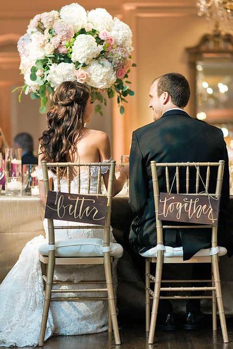 Must Have Wedding Photos In Your Album ❤ See more: http://www.weddingforward.com/wedding-photos-album/ #weddings #photochecklist Bride Groom Chairs, Wedding Sign Decor, Rustic Wedding Decorations, Foto Tips, Wedding Photo Albums, Groom Photo, Wedding Chairs, Reception Table, Wedding Photo Inspiration