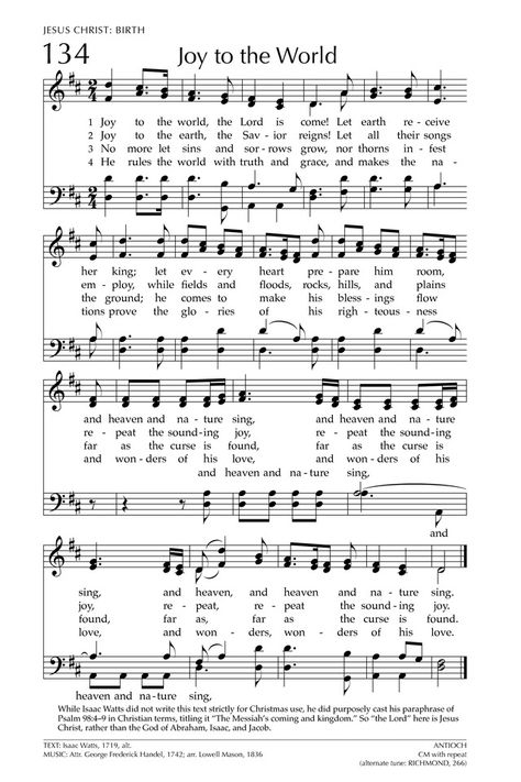 Joy to the world! the Lord is come! - Hymnary.org Christmas Soiree, Christmas Carols Lyrics, Christmas Carols Songs, Gospel Song Lyrics, Christmas Songs Lyrics, Hymn Sheet Music, Hymn Music, Church Songs, Christmas Lyrics