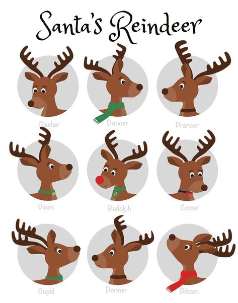 Santa only used to have 8 reindeer? Who was the missing one? All Of Santa’s Reindeer, Christmas Fun Facts, 8 Reindeer, Reindeer Names, Santa's Reindeer, The Poem, Aesthetic Life, Twas The Night, Santa And Reindeer