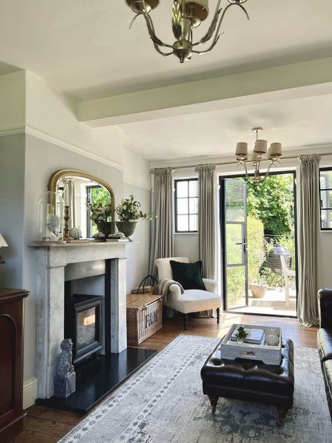 Home Renovation: a vintage-inspired 1930s home in Oxford Edwardian Fireplace Living Room, 1930s Style Living Room, Updated 1920s House, 1930s Semi Detached House Renovation, 1940s House Renovation Uk, 1930 Home Decor 1930s Style, 1930 Decor Interior Design, 1930s Semi Renovation, 1930s Semi Interior